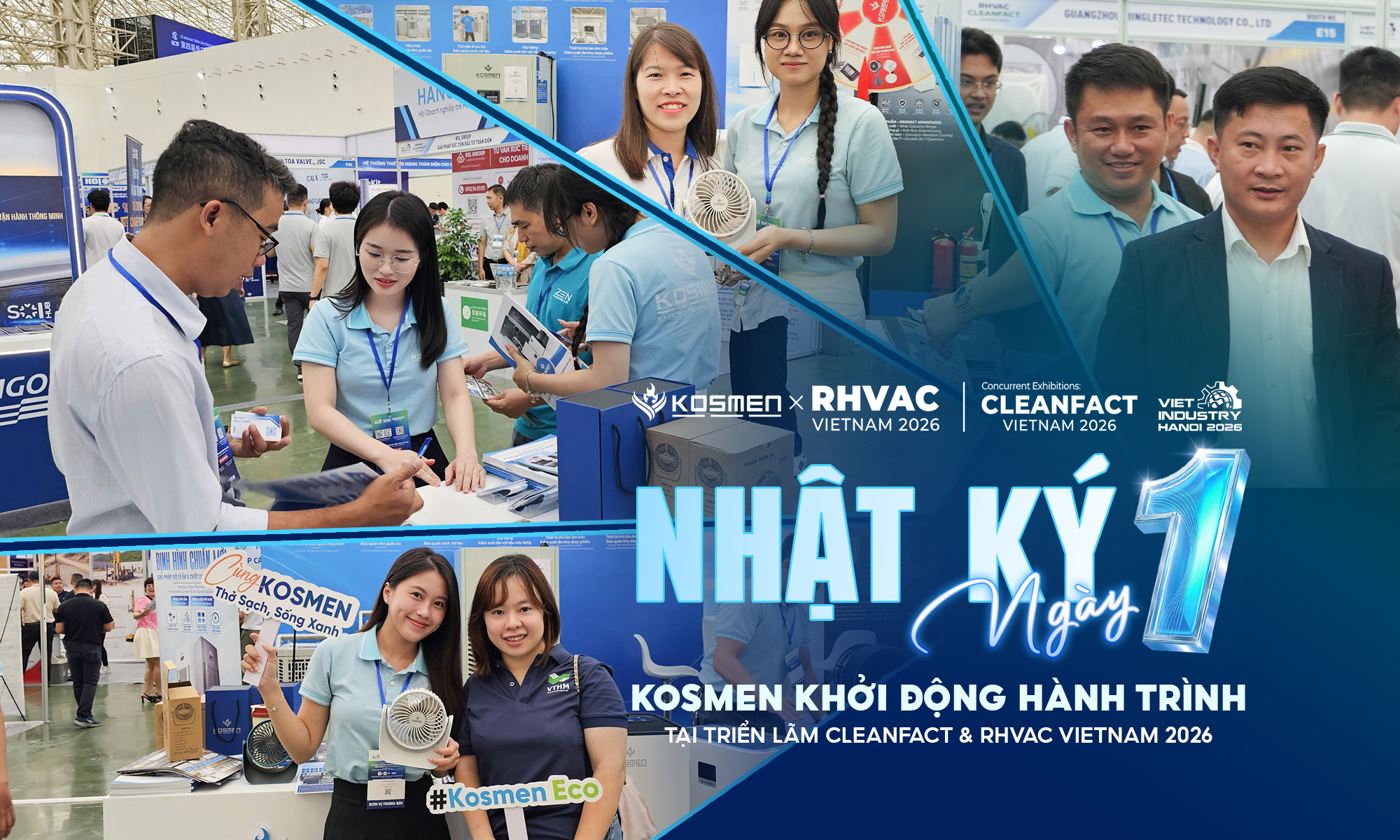 Nhật Ký Ngày 1 - CLEANFACT & RHVAC Vietnam 2026: Gian Hàng Kosmen Sôi Động Ngay Ngày Khai Mạc